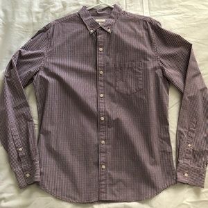 Fossil Dress Shirt 100% Cotton - Red & Blue mini check - size M